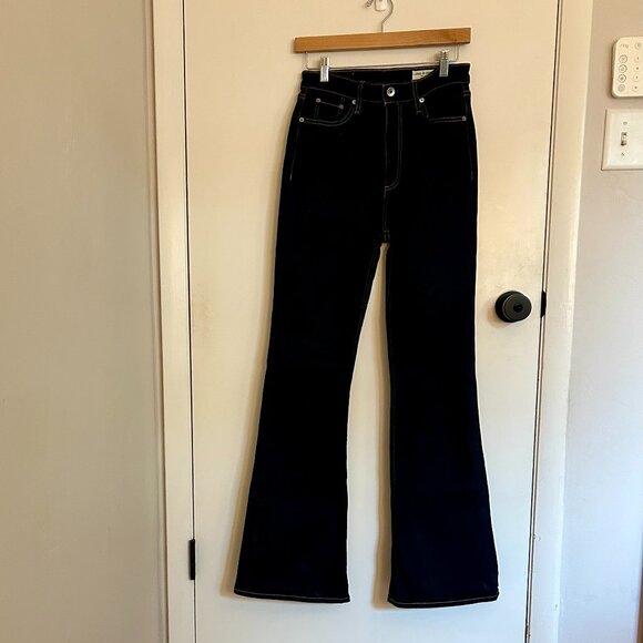 Rag & Bone Casey High Rise Flare Jeans - Size 28 High Rise, Dark Wash, Flare - Picture 2 of 10